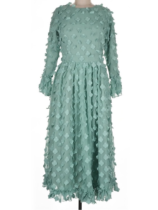 Dainty Jewells Dresses & Skirts - Dainty Jewells Seafoam Green Long Sleeve Midi Dress